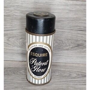 VTG Esquire Patent Glow Leather Treatment Tin Can Empty Rare Shoe Polish Display